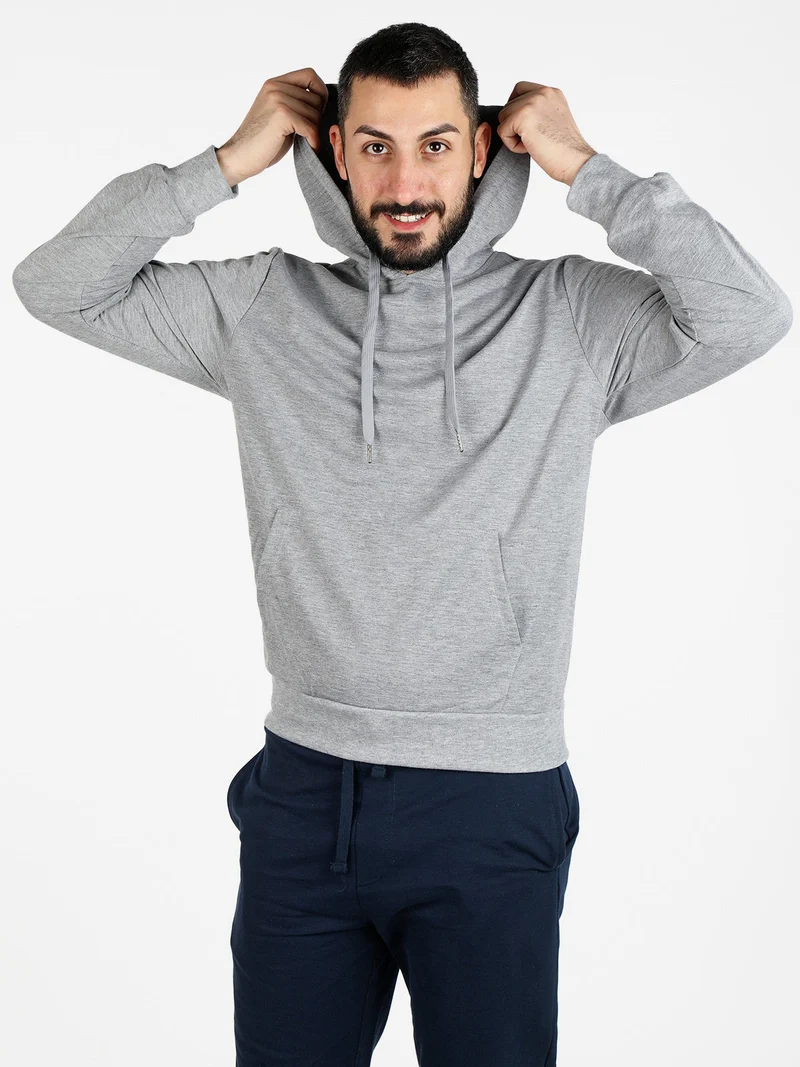 Felpa da uomo con cappuccio - grigio