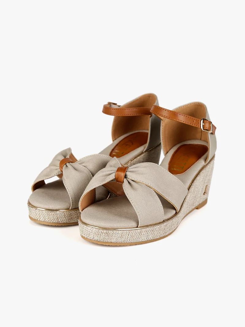 Sandali donna con zeppa - fango