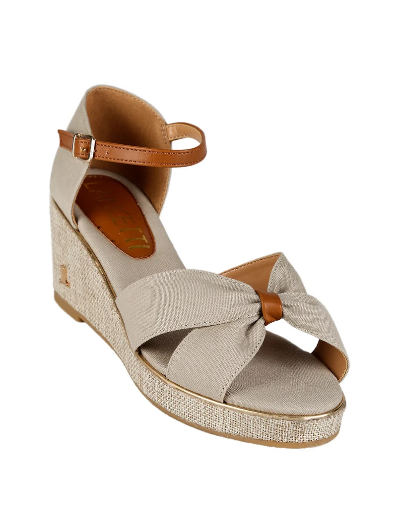 Sandali donna con zeppa - fango
