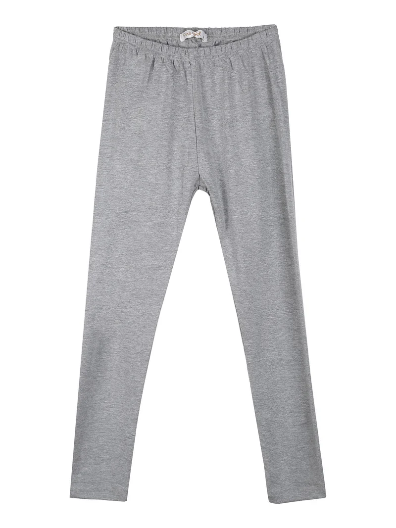 Leggings da bambina in cotone - grigio