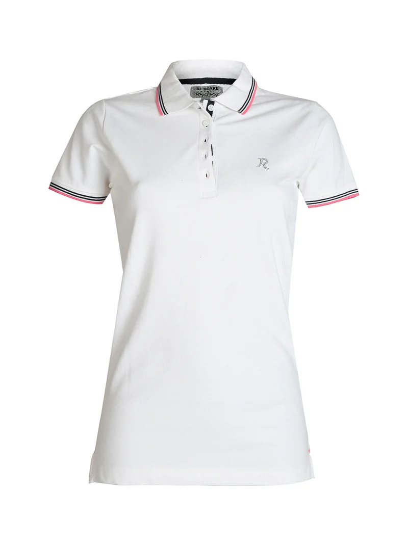 Polo donna in cotone manica corta - bianco