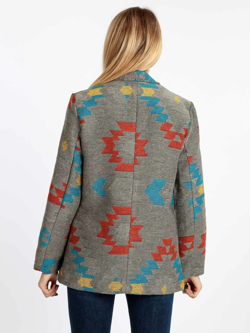 Blazer donna a fantasia - grigio