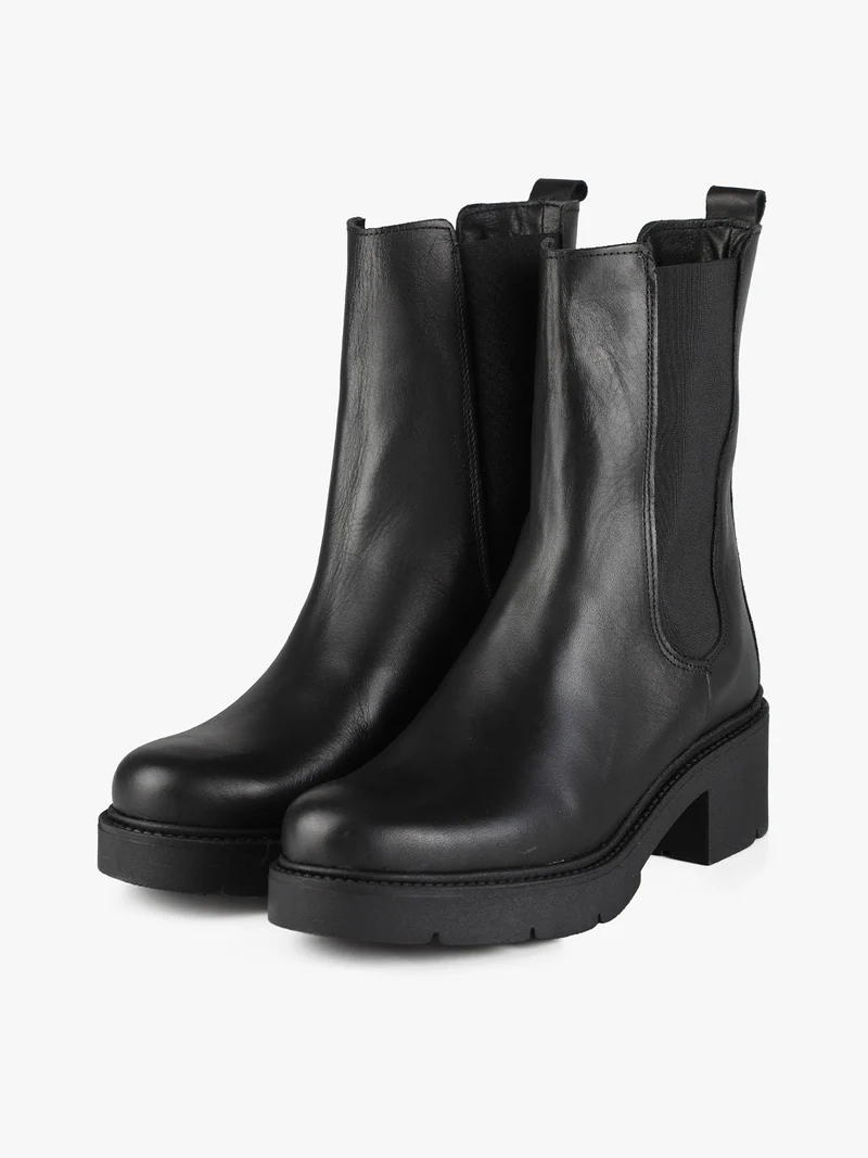 Stivaletti chelsea in pelle da donna - nero