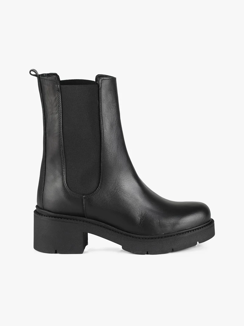 Stivaletti chelsea in pelle da donna - nero