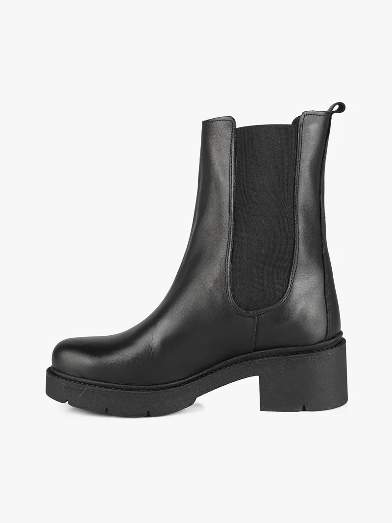 Stivaletti chelsea in pelle da donna - nero