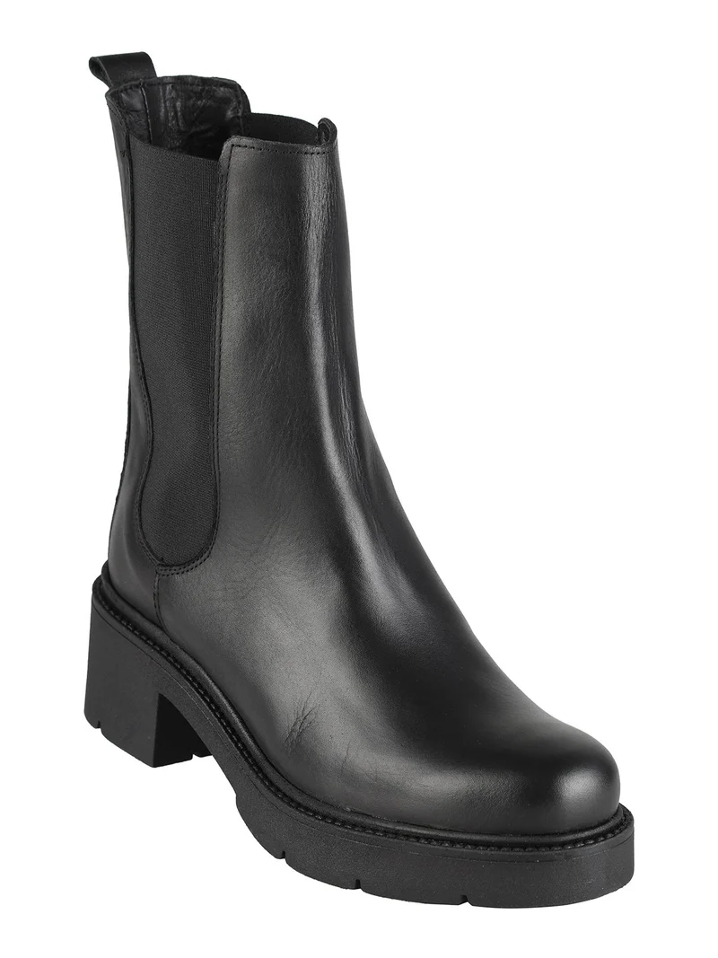 Stivaletti chelsea in pelle da donna - nero