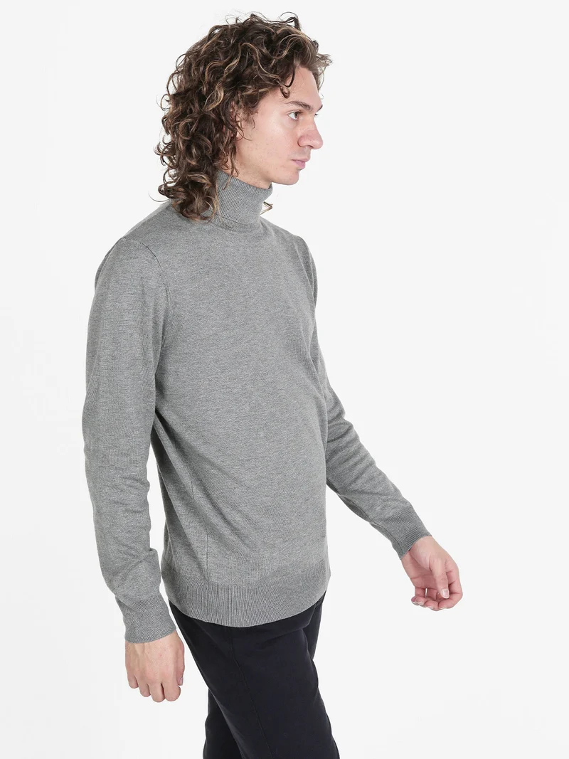 Dolcevita da uomo in maglia - grigio