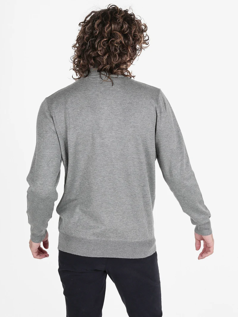 Dolcevita da uomo in maglia - grigio