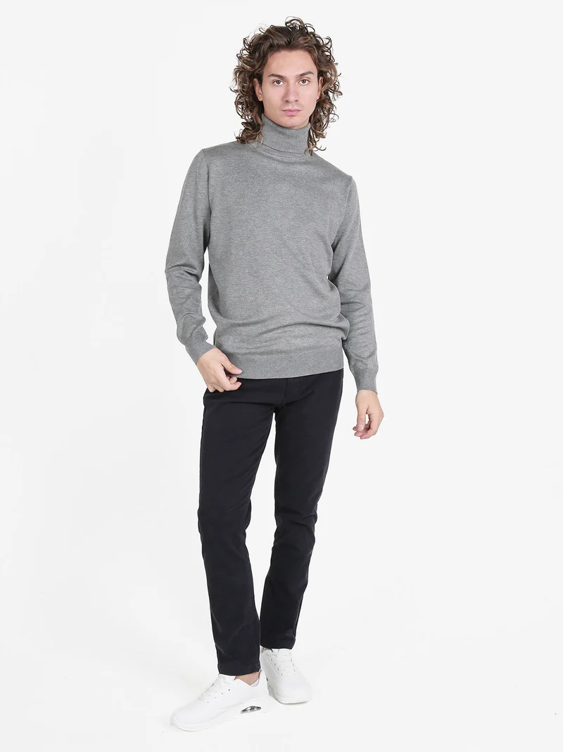 Dolcevita da uomo in maglia - grigio