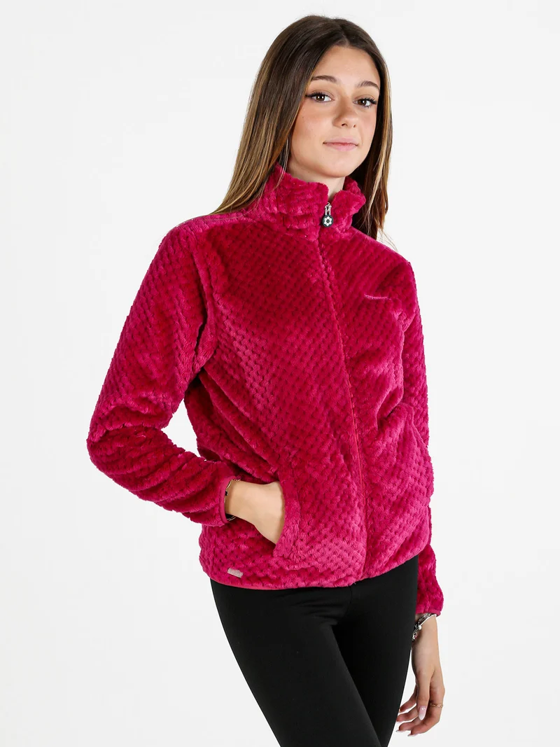 Felpa donna full zip in pile - fucsia