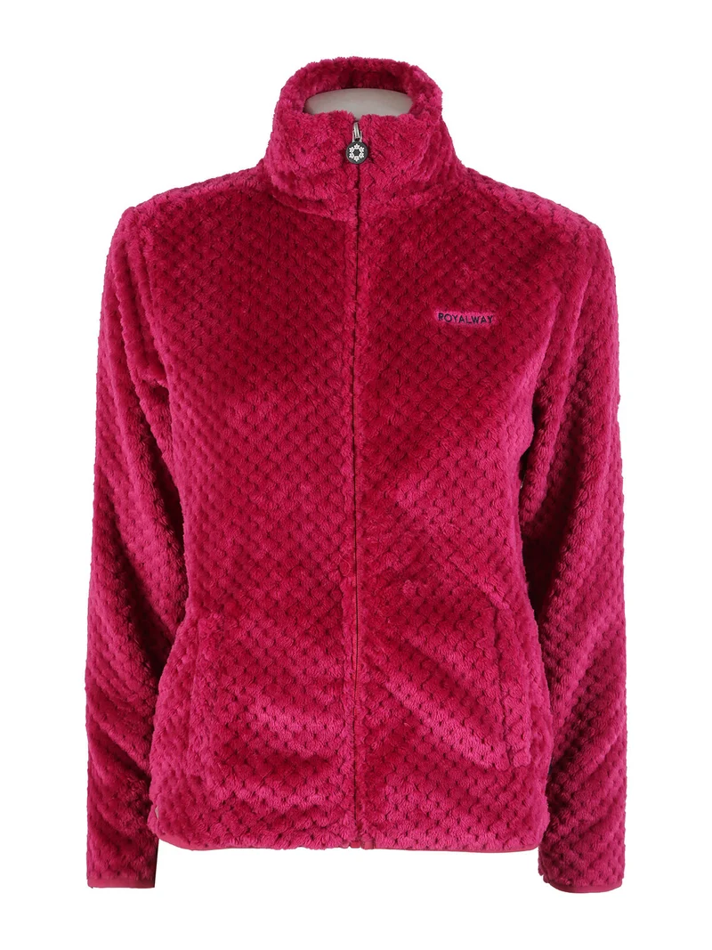 Felpa donna full zip in pile - fucsia