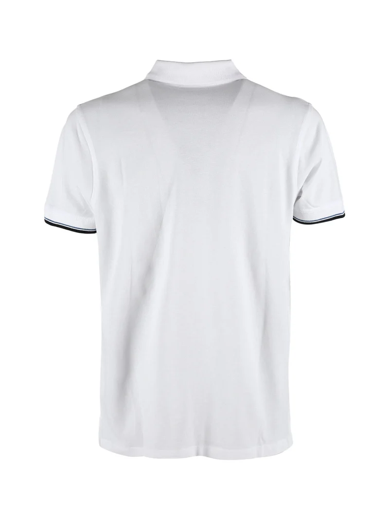 Polo da uomo in cotone a maniche corte - bianco