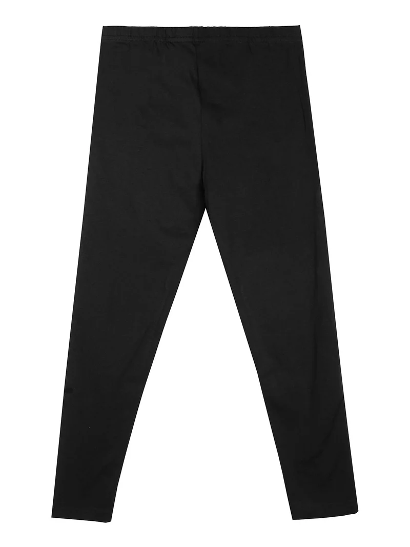Leggings sportivo da ragazza con logo sul fondo - nero