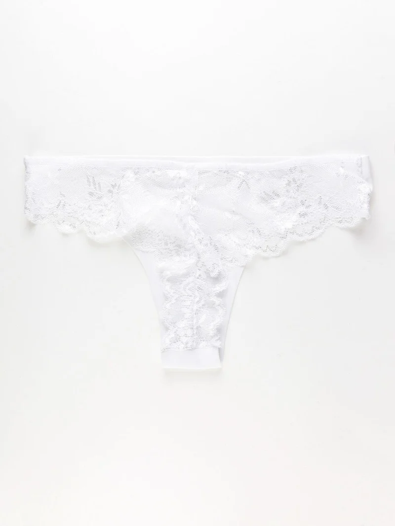 brasiliana donna con pizzo ROSY - bianco