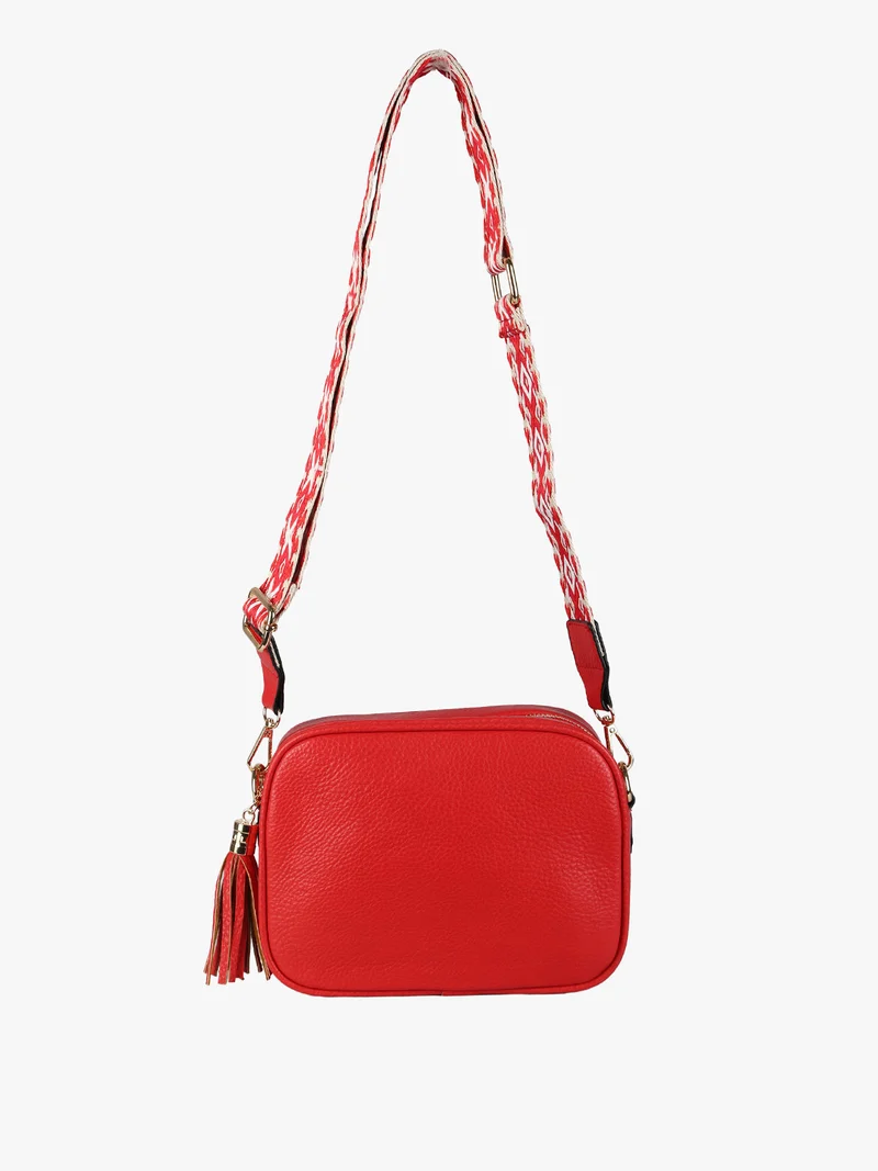 Borsa a tracolla in ecopelle da donna - rosso