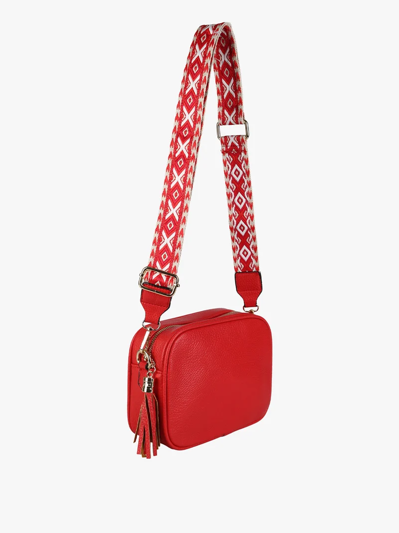 Borsa a tracolla in ecopelle da donna - rosso