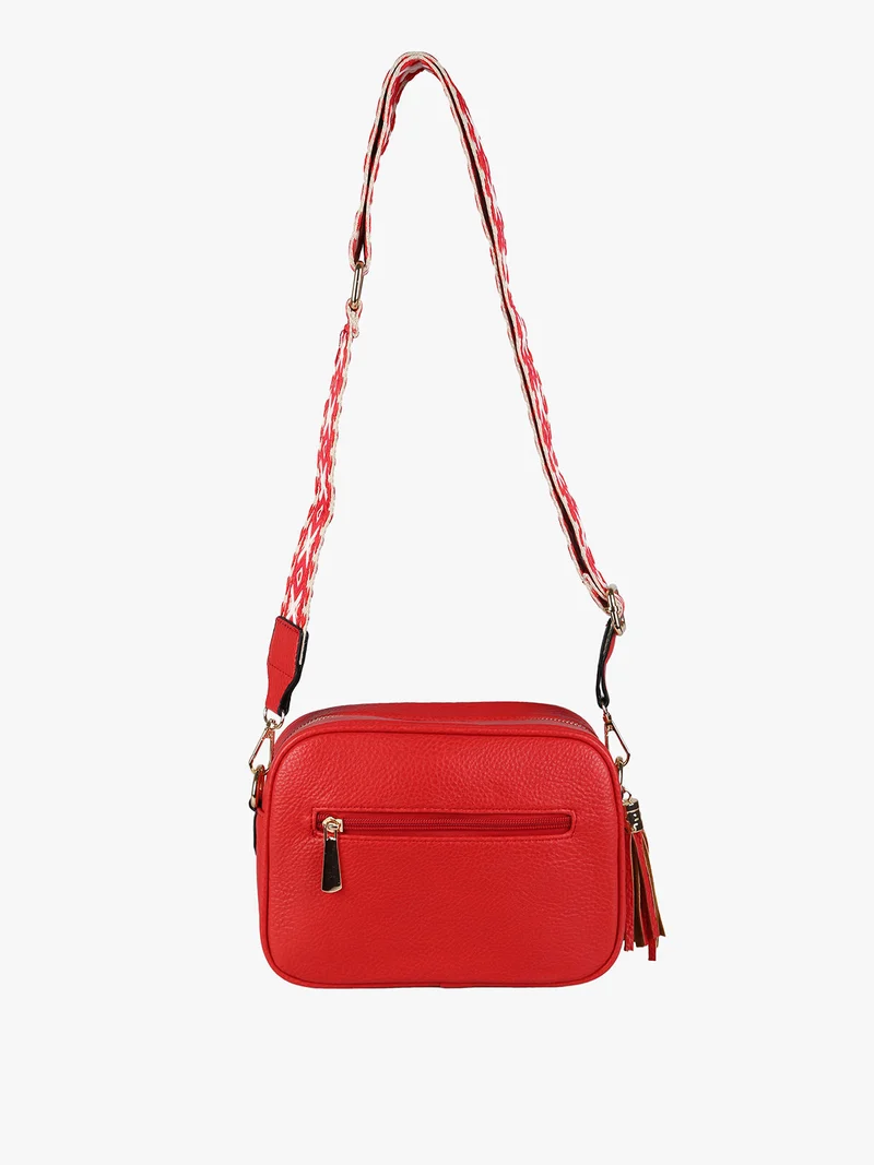 Borsa a tracolla in ecopelle da donna - rosso