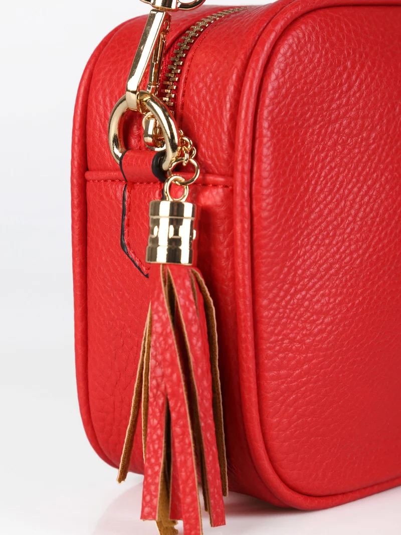 Borsa a tracolla in ecopelle da donna - rosso