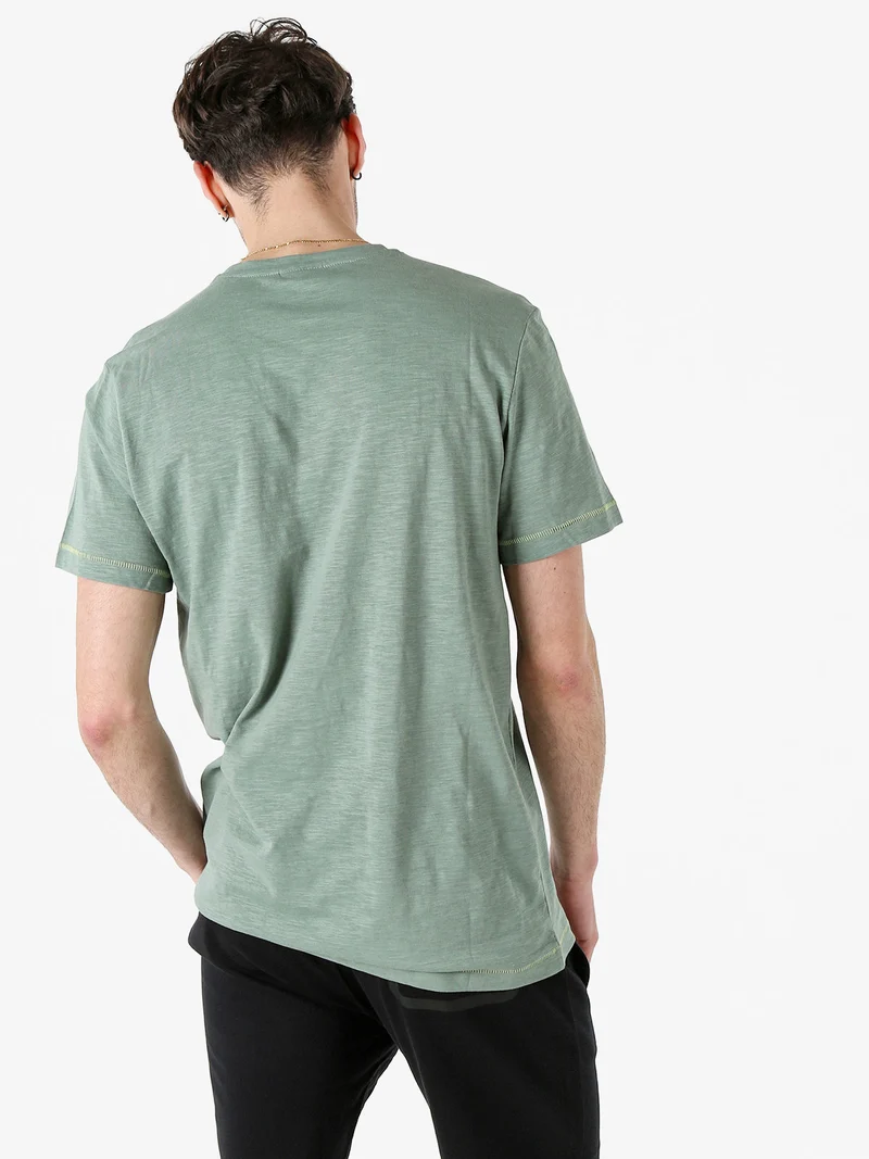 T-shirt da uomo in cotone - pistacchio