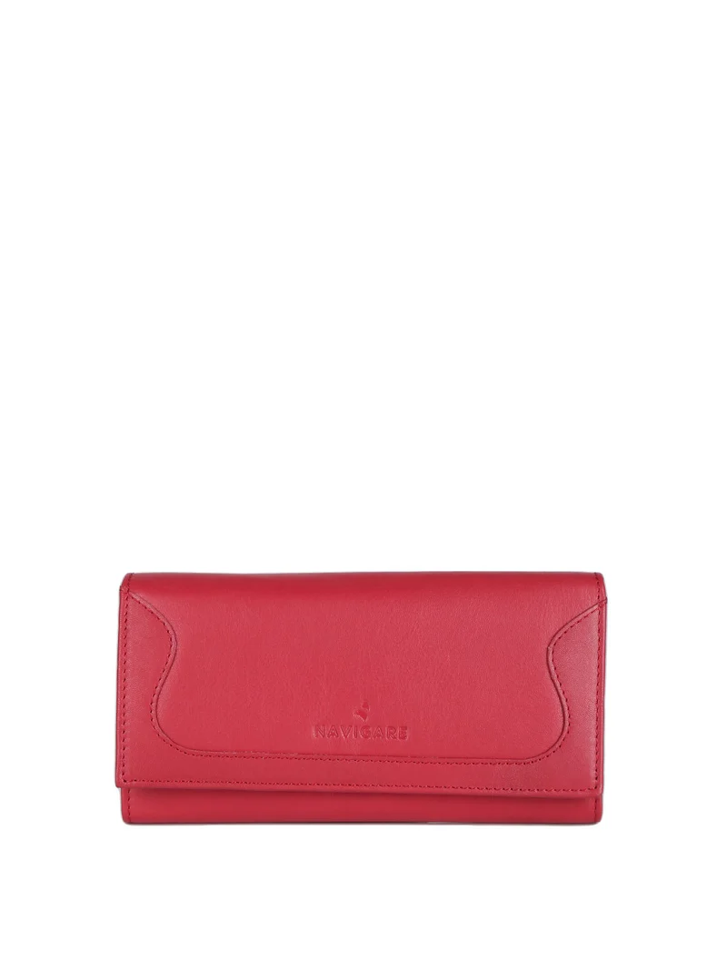 Portafoglio in pelle rettangolare da donna - rosso