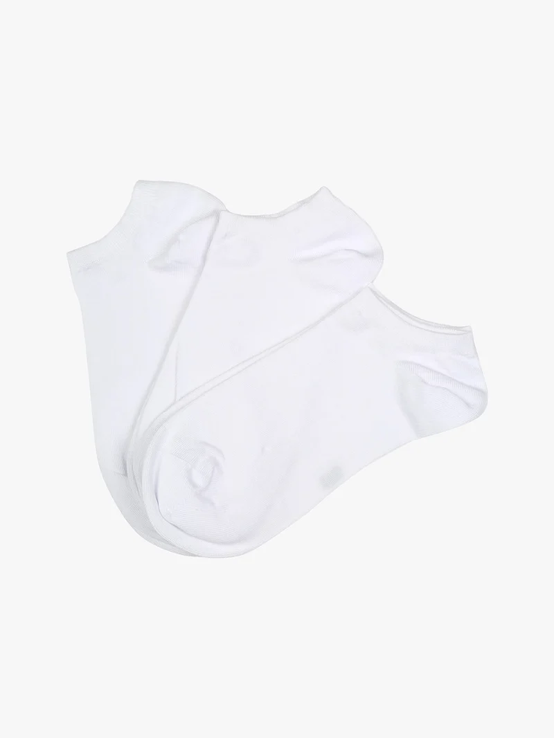 Confezione da 3 paia di minicalze unisex in cotone elasticizzato - bianco