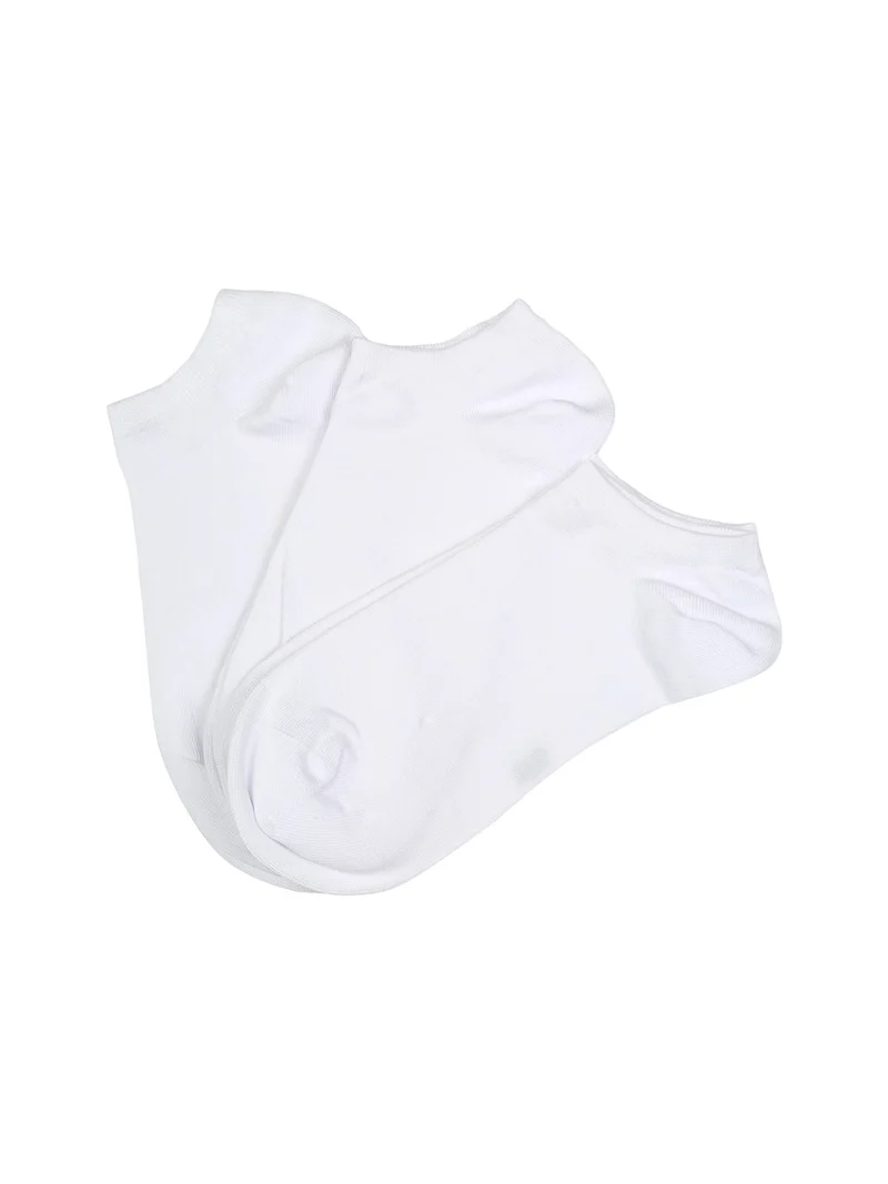 Confezione da 3 paia di minicalze unisex in cotone elasticizzato - bianco