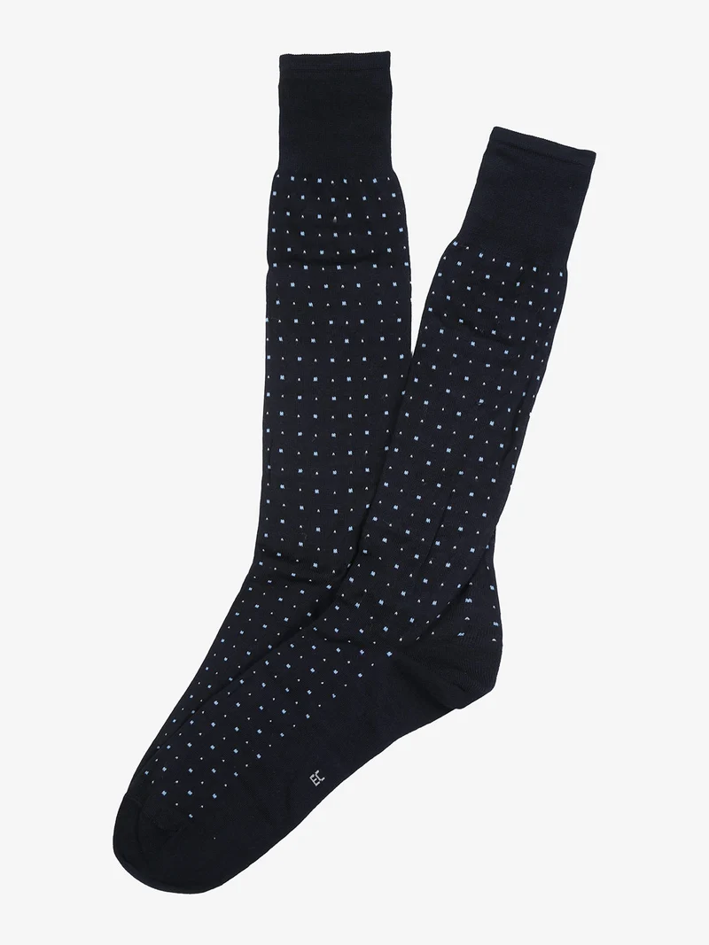 Calze lunghe da uomo in filo di scozia con stampe - blu