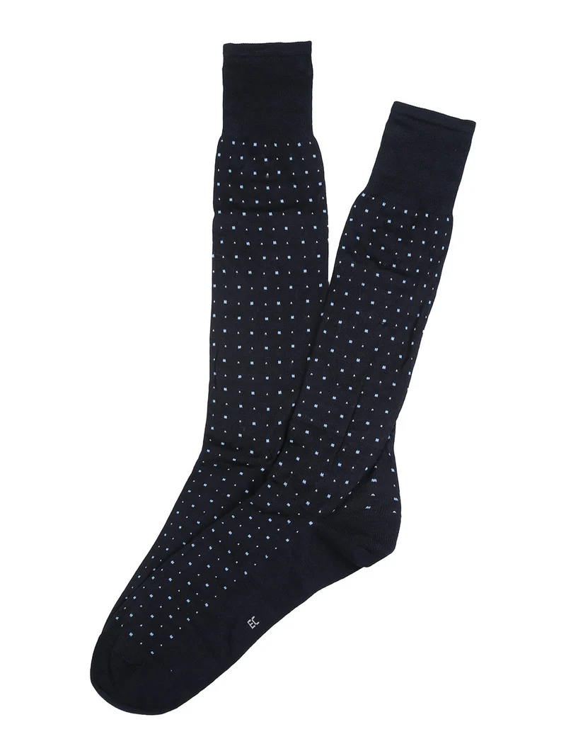 Calze lunghe da uomo in filo di scozia con stampe - blu
