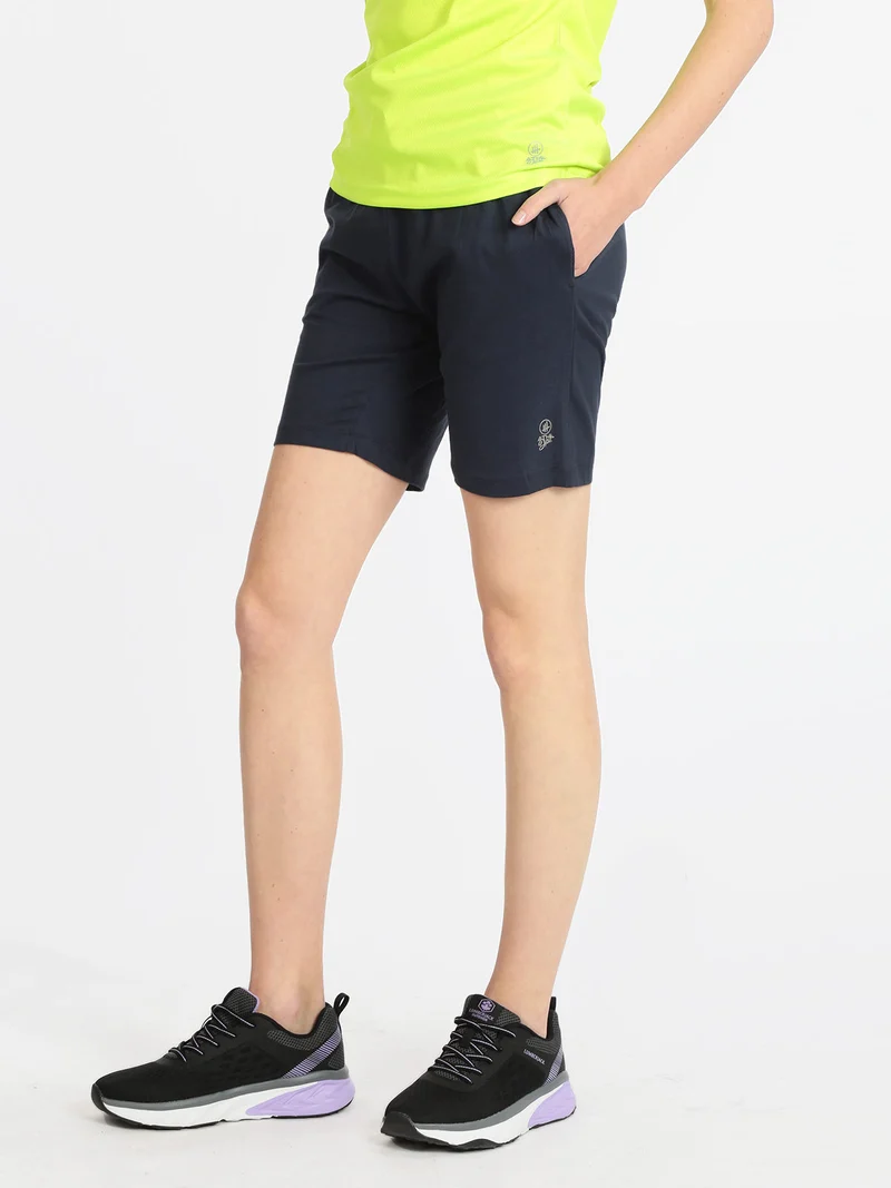 Shorts sportivi donna con coulisse - blu scuro