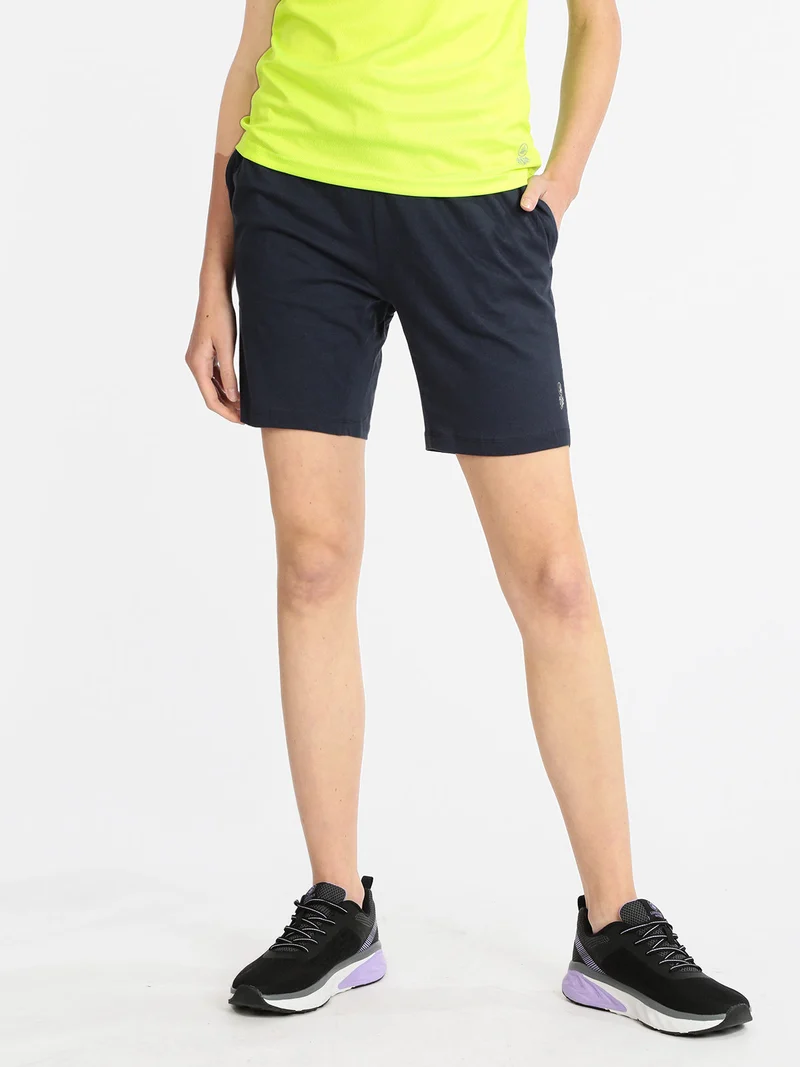 Shorts sportivi donna con coulisse - blu scuro
