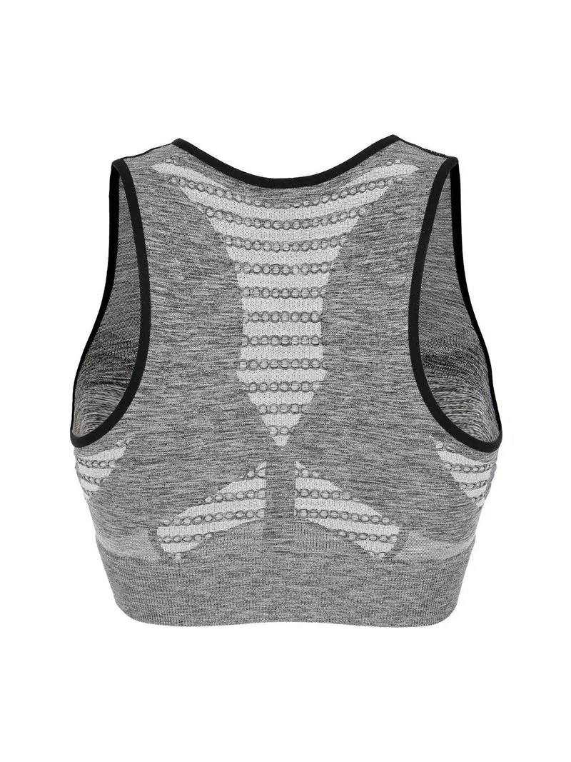 Top Sportivo da donna melange - grigio