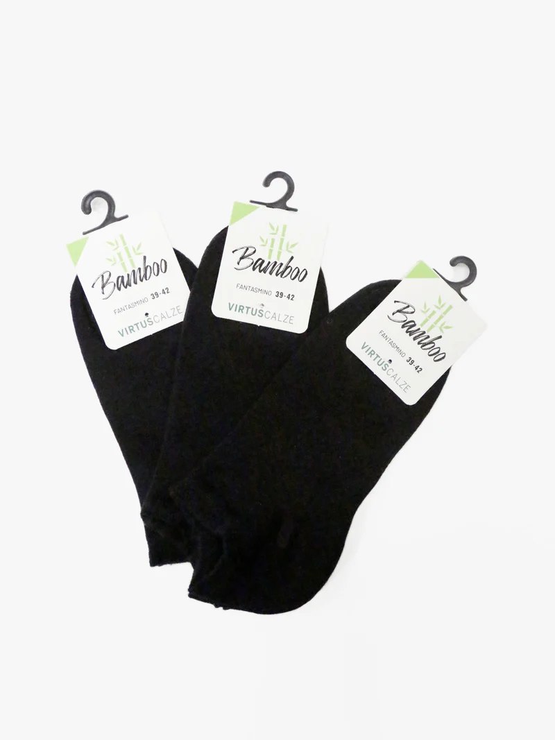 Fantasmino in bamboo. Confezione da 3 paia - nero