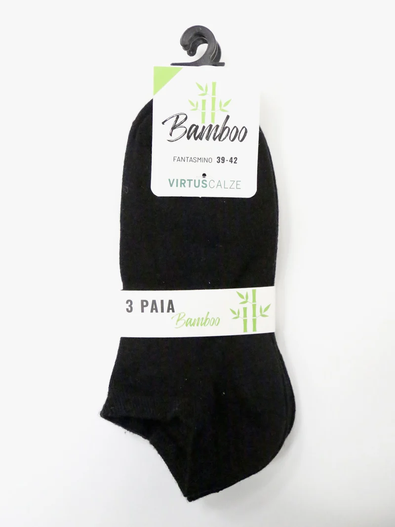 Fantasmino in bamboo. Confezione da 3 paia - nero