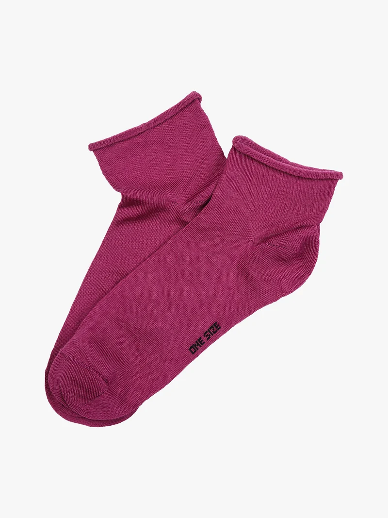 Calze corte da donna in cotone mercerizzato - fucsia