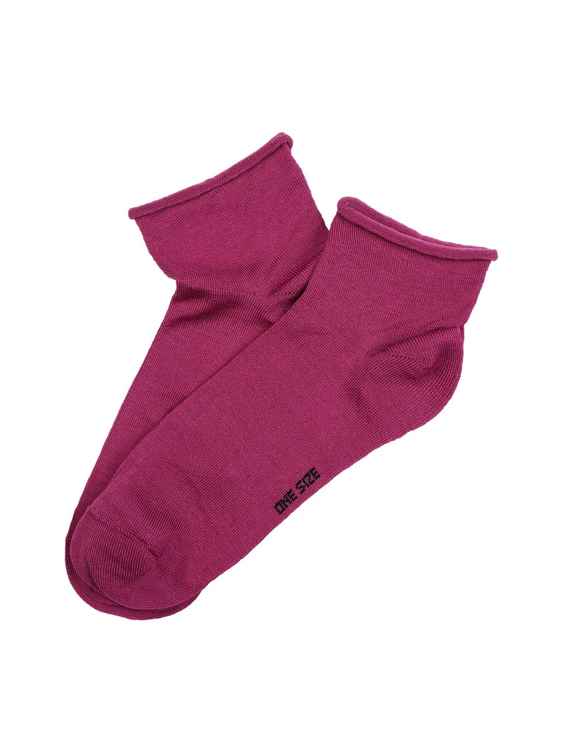Calze corte da donna in cotone mercerizzato - fucsia