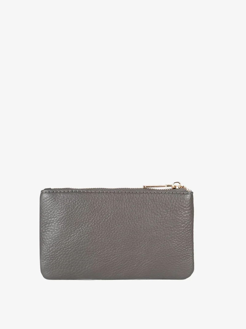 Bustina donna in ecopelle con cerniera - grigio