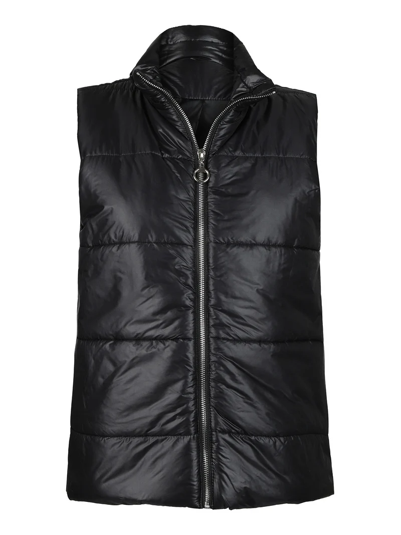 Gilet donna imbottito oversize - nero