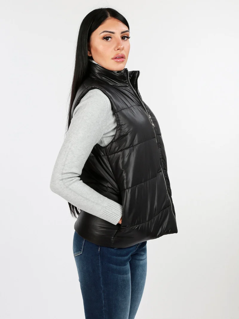 Gilet donna imbottito oversize - nero