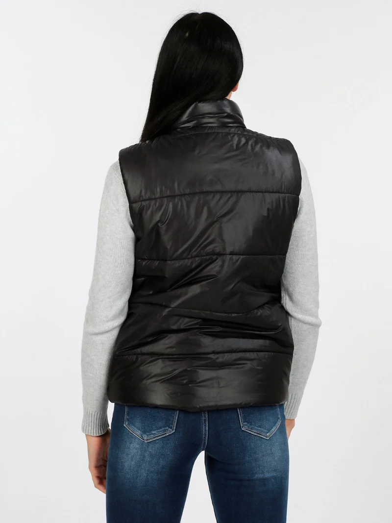 Gilet donna imbottito oversize - nero