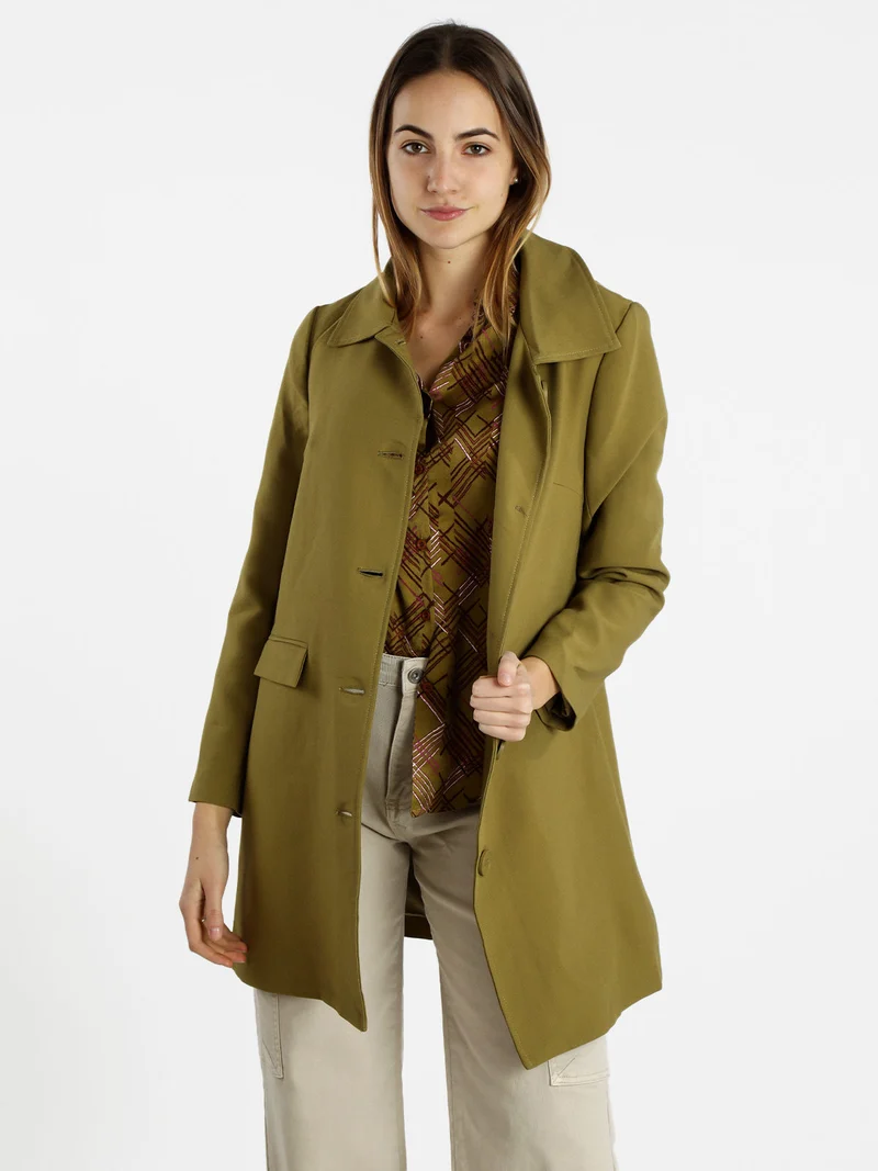 Cappotto leggero da donna - oliva