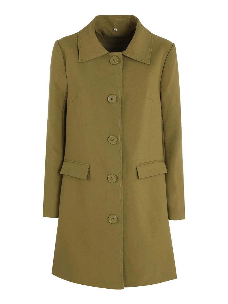 Cappotto leggero da donna - oliva