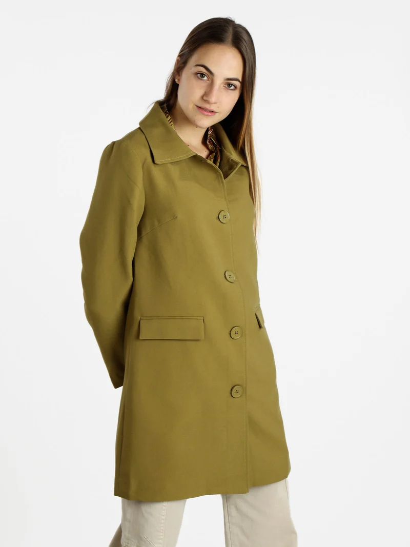 Cappotto leggero da donna - oliva