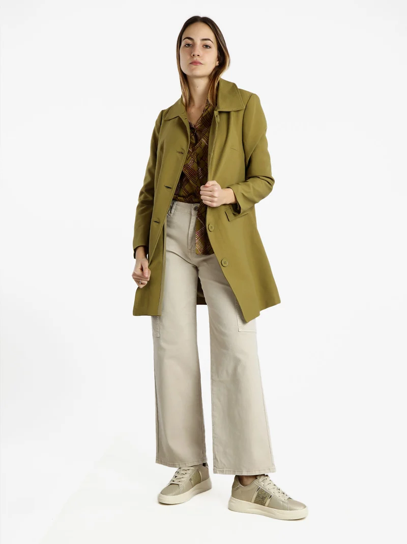 Cappotto leggero da donna - oliva