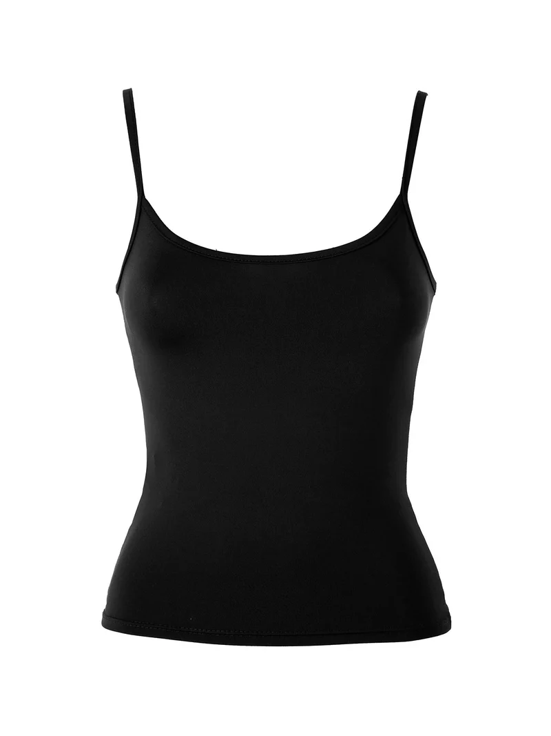Top donna con spalline strette - nero
