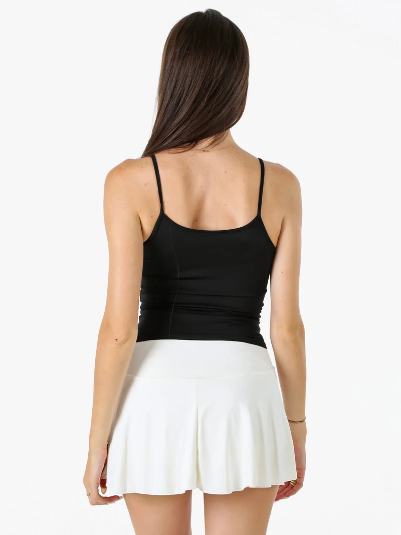 Top donna con spalline strette - nero
