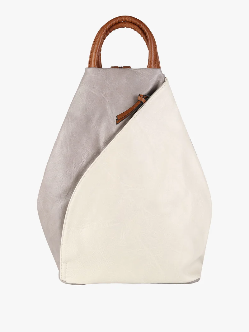 Zaino da donna in ecopelle bicolore - panna