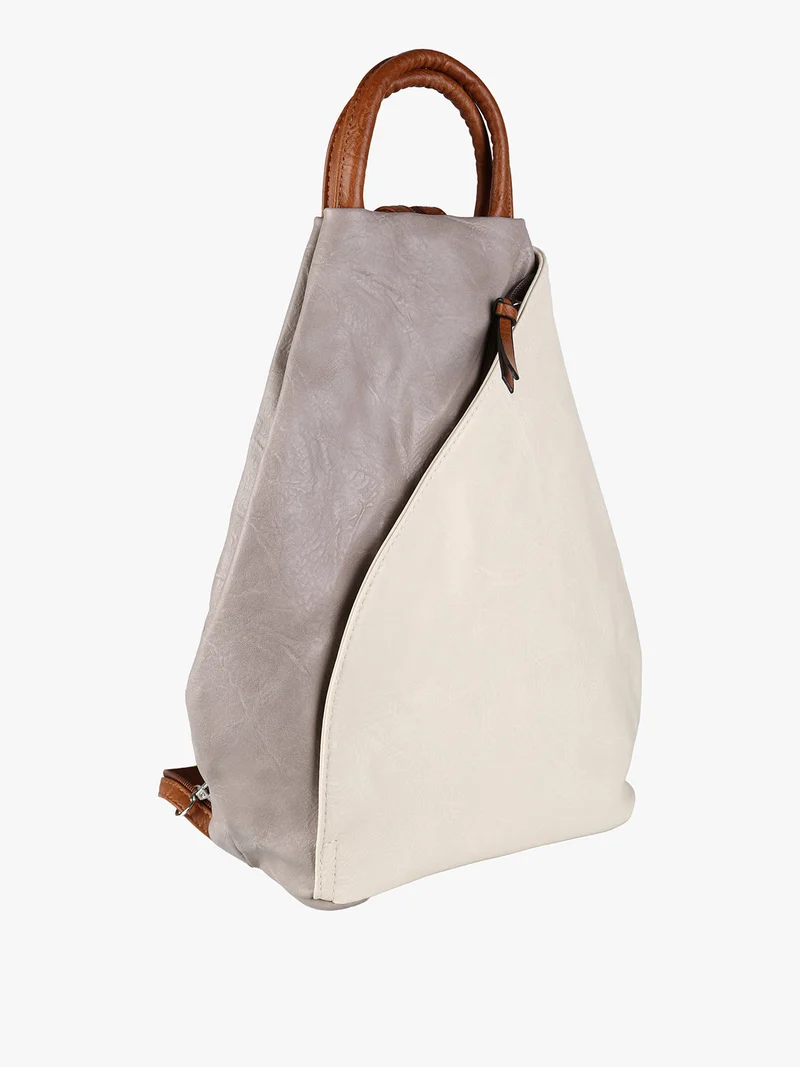 Zaino da donna in ecopelle bicolore - panna