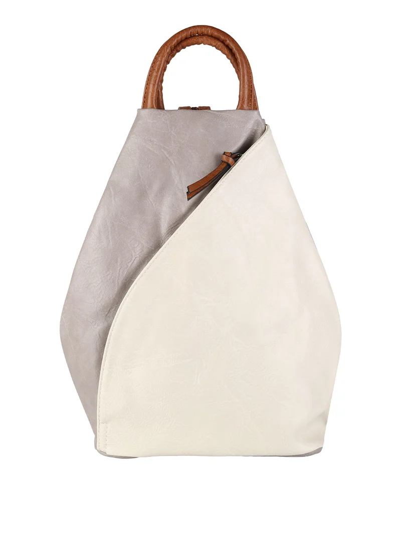 Zaino da donna in ecopelle bicolore - panna
