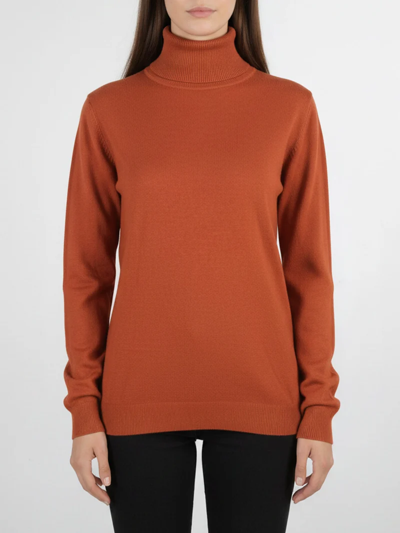 Maglia dolcevita da donna - arancione