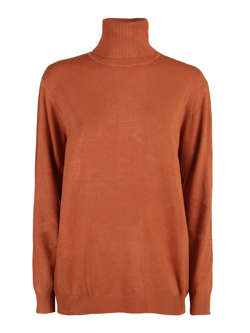 Maglia dolcevita da donna - arancione